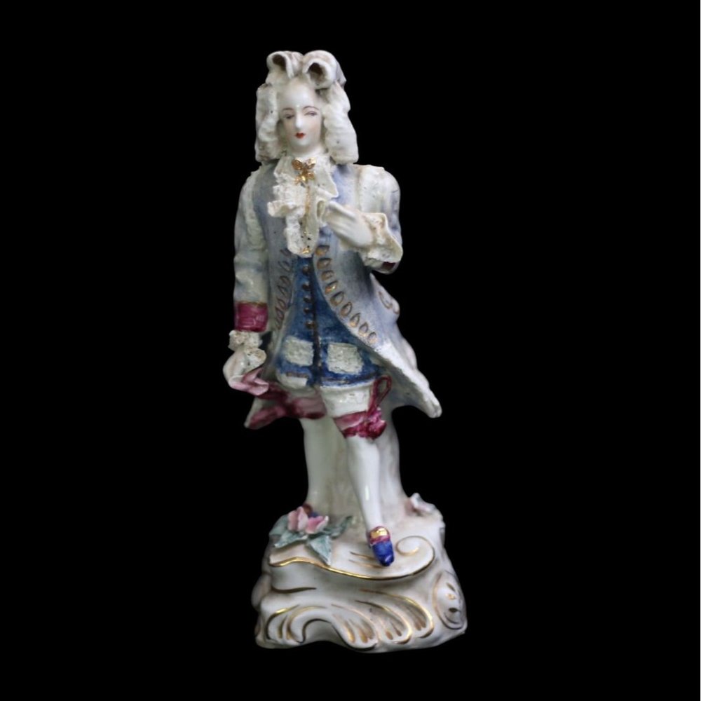 1940s Corday French Rococo Man Porcelain Figure Vintage Rare 11" Cordey